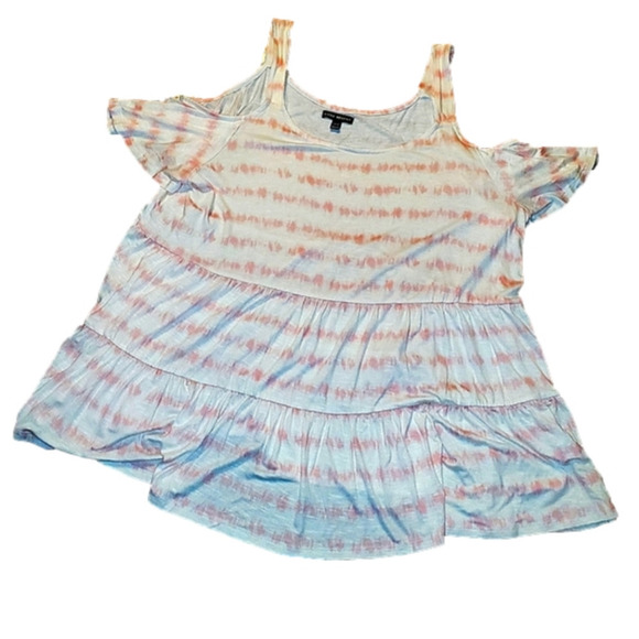 𝅺Cold shoulder pink and white striped top Lane Bryant 18-20 - Picture 1 of 7